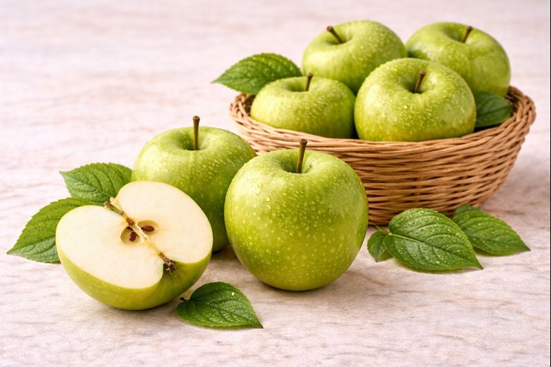 Fresh green apples